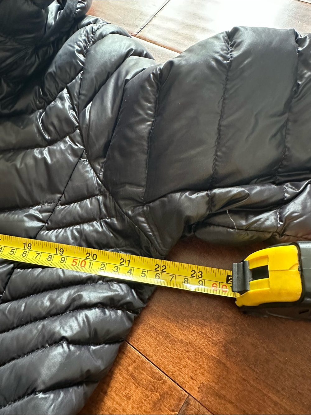 Calvin Klein XL Black Packable Premium Down Long Puffer Coat Hooded - Picture 10 of 11